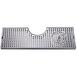 Micro Matic DP-MET-T-24GR-Z 24 Inch Drip Tray Trough Surface Mount with Glass Rinser Stainless Steel