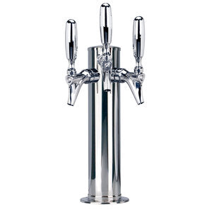 Micro Matic DS-133-PSS-CK-K 3 Inch Column Draft Beer Wine Tower with 3 Faucets Stainless Steel