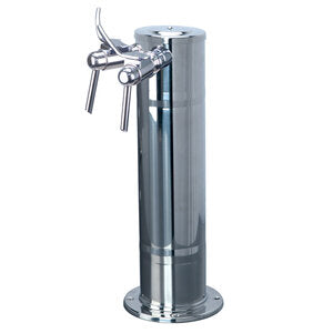 Micro Matic DS-142-PSS-W 4 Inch Countertop Air Cooled Draft Wine Dispensing Tower with Polished Stainless Steel Faucets