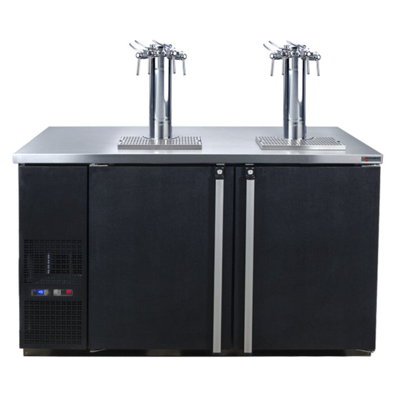 Micro Matic MDD58W-E-C Pro-Line™ Wine 8 Tap Commercial Kegerator, 2 Finesse Towers, 59 -1/2", Black Vinyl