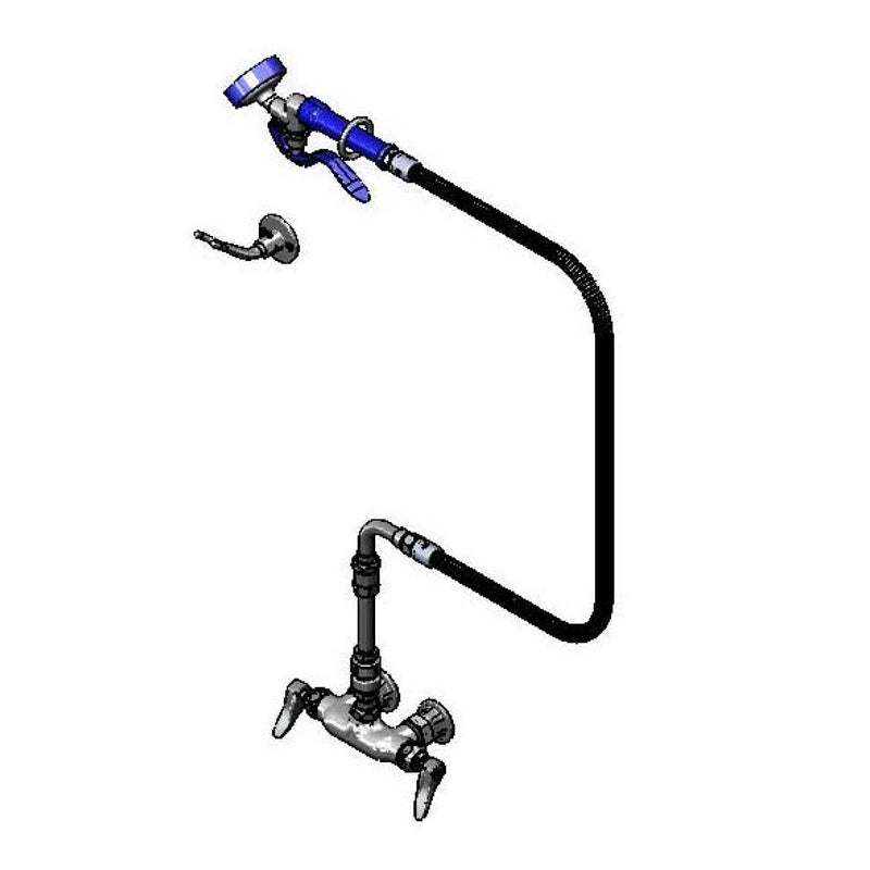 T&S Brass P3-3WESV00MZZUY 60" SS Hose 3-3/8" Wall Mount Pet Grooming Faucet - B-0230-K Kit & Vacuum Breaker