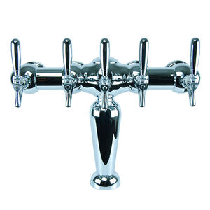 Micro Matic PA-G5-5-C-G-M Countertop Glycol Cooled Draft Beer Tower with 5 Faucets Chrome Finish
