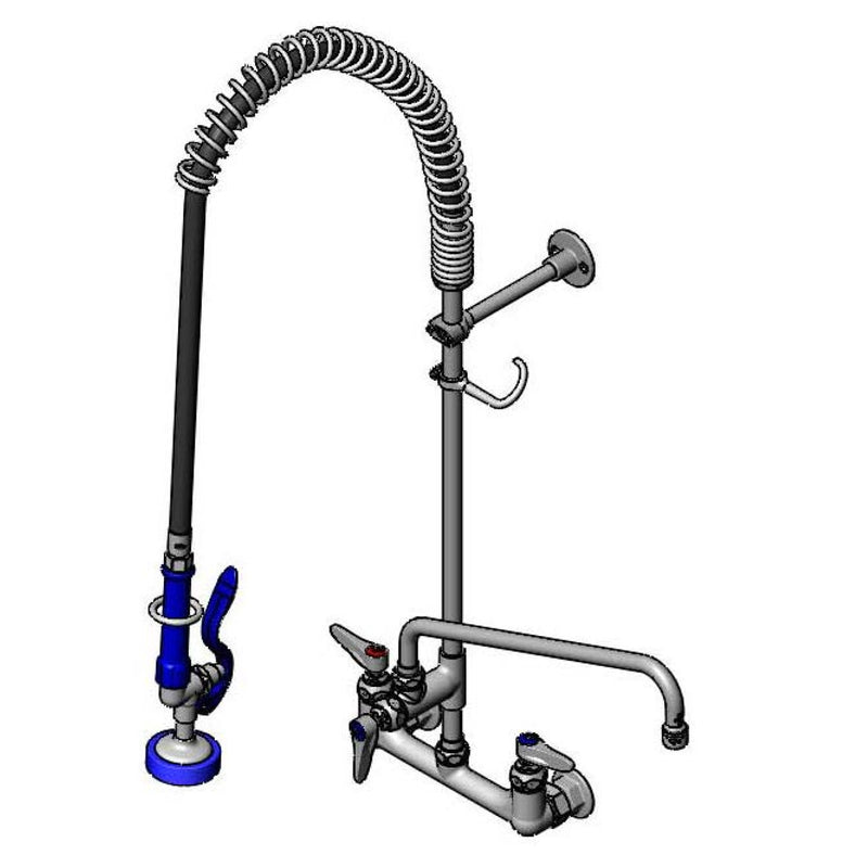 T&S Brass PB-8WOSN14FZKZC 14" Add-On Nozzle 8" Wall Mount Pet Grooming Unit - Spring Action & EB-0044-R Hose