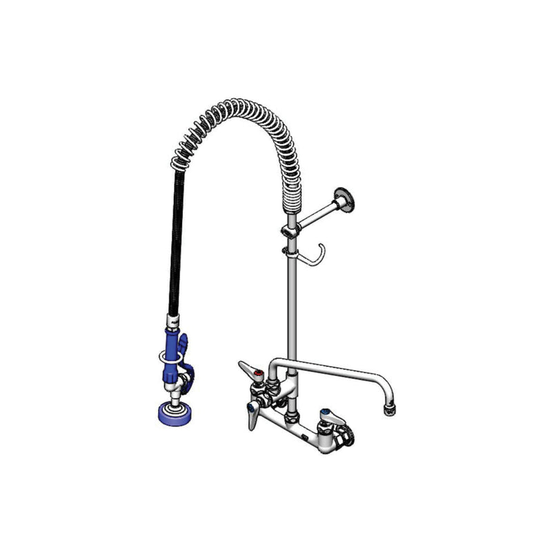 T&S Brass PB-8WOSN14KZKZC 14" Add-On Nozzle 8" Wall Mount Pet Grooming Unit - Spring Action & EB-0107 Spray Valve