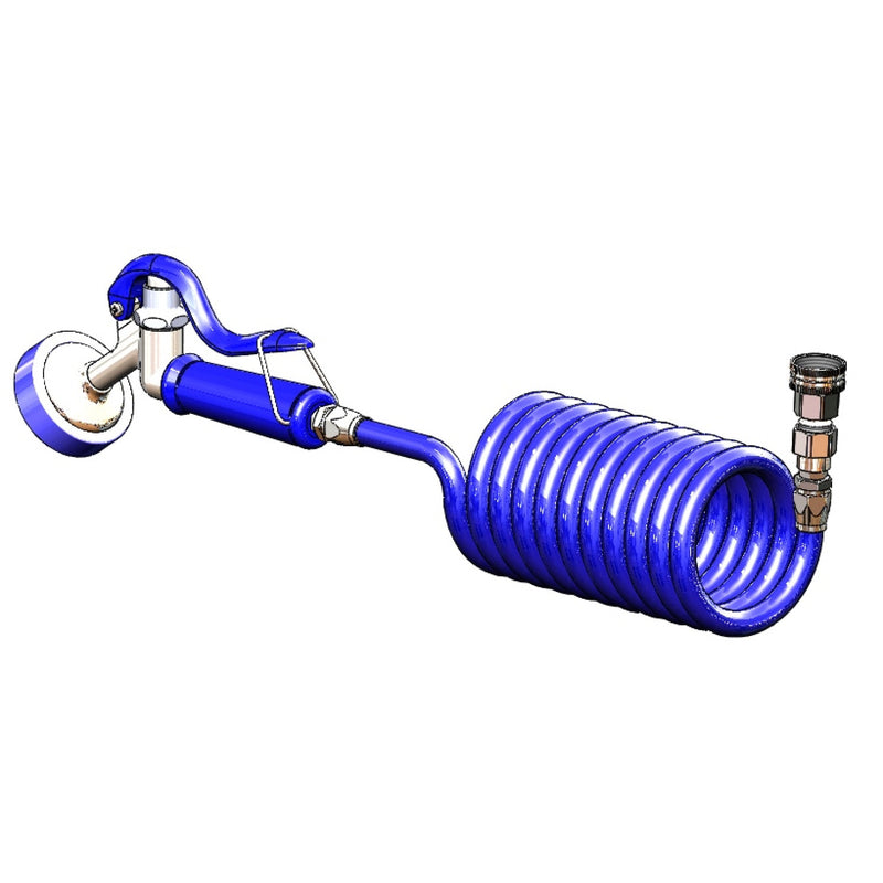 T&S Brass PG-35AV-CH01 Garden Hose Thread Adapter Pet Grooming Spray Valve & Coiled Hose