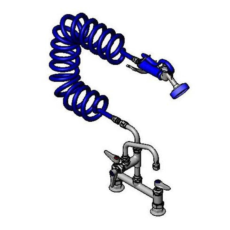 T&S Brass PG-8DSAN-06 8" Deck Mount Pet Grooming Faucet - 6" Add-On Nozzle & Aluminum Spray Valve