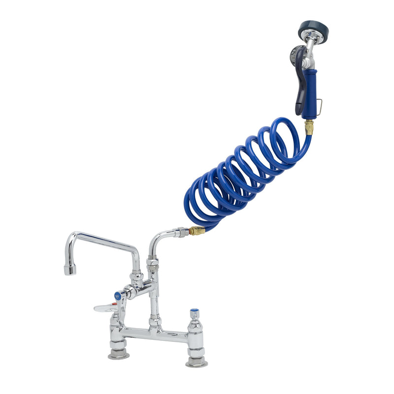 T&S Brass PG-8DSAN-12 8" Deck Mount Pet Grooming Faucet - 12" Swing Nozzle & Aluminum Spray Valve
