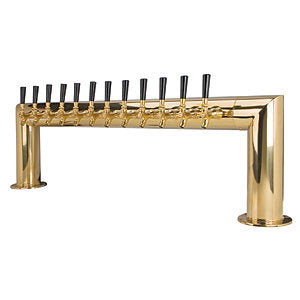 Micro Matic PT4A-12PVD 47 Inch Pass-Thru Draft Beer Tower Countertop Brass Finish