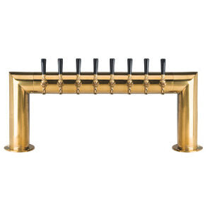 Micro Matic PT4A-8PVDKR 35 Inch Countertop Glycol-Cooled Draft Beer Tower with Brass Finish