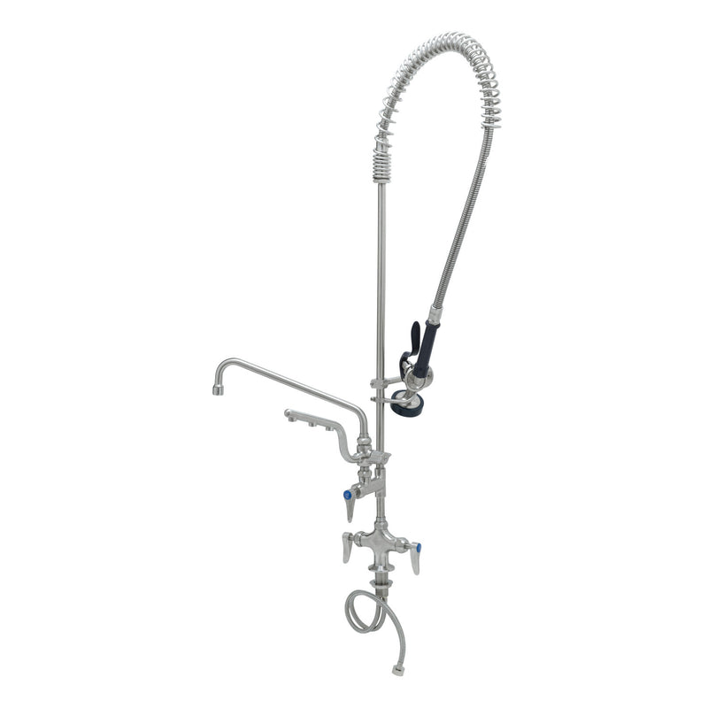 T&S Brass S-0113-U12-CR-B 12" Swing Nozzle UltraRinse Single Hole Pre-Rinse - 10" Sprayer & Cerama