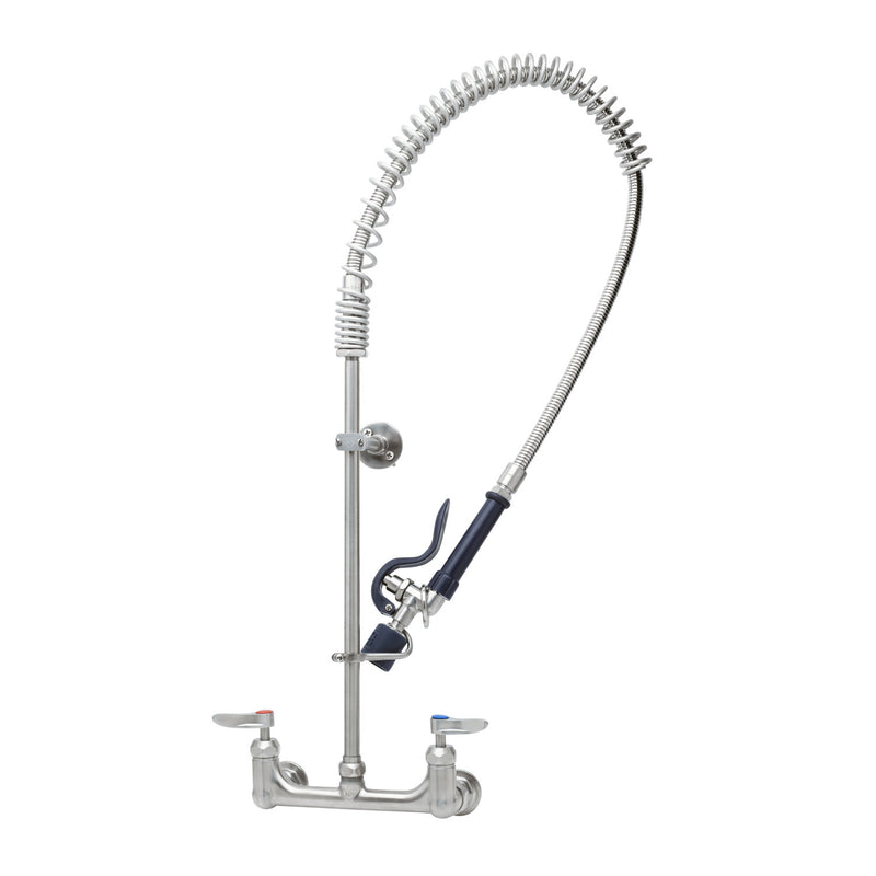 T&S Brass S-0133-CR-BJ 8" Wall Mount EverSteel Pre-Rinse Unit - S-0107-J Spray Valve & Cerama