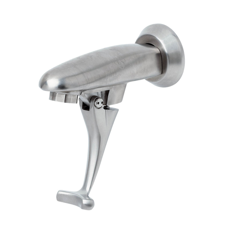 T&S Brass S-1200 Wall Mount Stainless Steel Push-Back Glass Filler - Adjustable Flange