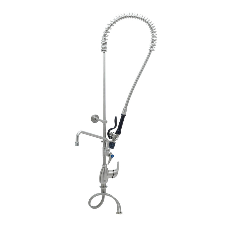 T&S Brass S-2780-A12-BJ 12" Swing Nozzle Stainless Steel Pre-Rinse Unit - Single Lever Deck Mount & S-0107-J Valve