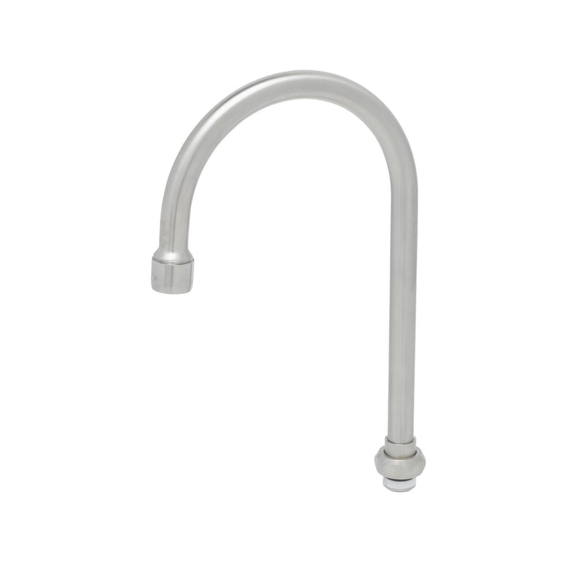 T&S Brass S133X-V20 5-3/4" Stainless Steel Swivel Gooseneck - 2.0 GPM Vandal-Resistant Aerator