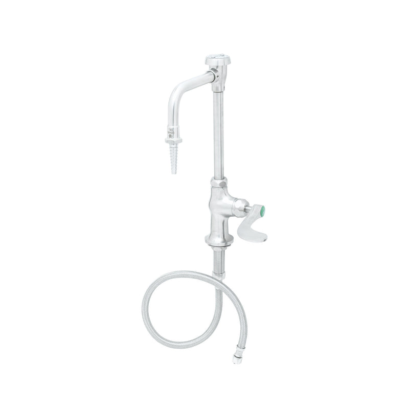 T&S Brass SL-5705-08CRWH4 Stainless Steel Deck Mount Lab Faucet - Gooseneck w/ Vacuum Breaker & Wrist Action