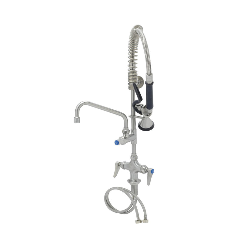 T&S Brass SMPF-2DLN-08 8" Swing Nozzle Stainless Steel Mini-Pre-Rinse - Single Hole Deck Mount
