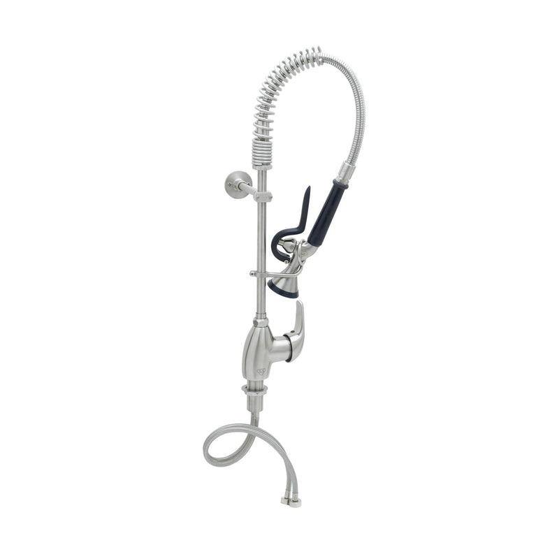 T&S Brass SMPF-2LSN-00 Single Lever Deck Mount Stainless Steel Mini-Pre-Rinse - S-0107-Y Valve