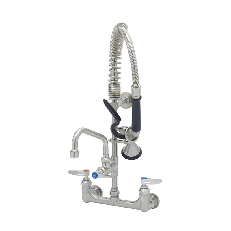 T&S Brass SMPF-8WLN-06 8" Wall Mount Stainless Steel Mini Pre-Rinse - 6" Nozzle & S-0107-Y Valve