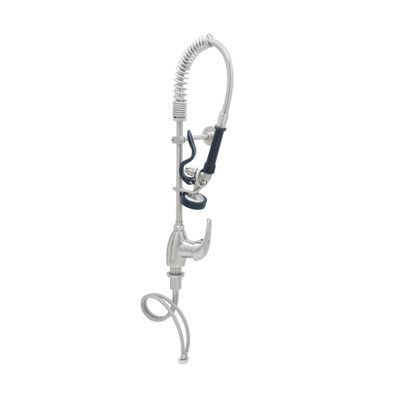 T&S Brass SMPK-2LSN-00 Single Lever Deck Mount Stainless Steel Mini-Pre-Rinse - S-0107 Valve