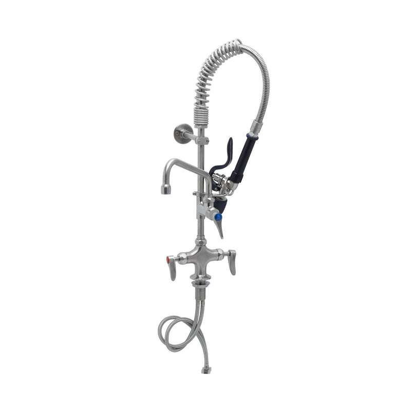 T&S Brass SMPM-2DLN-08-CR 8" Swing Nozzle Stainless Steel Mini-Pre-Rinse - Deck Mount & Rough Chrome
