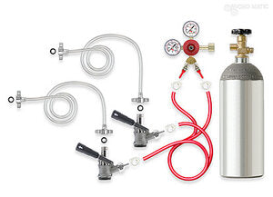 Micro Matic TK-CC-2 5 Lb Aluminum Cylinder CO2 Kit Parts with D System Keg Couplers