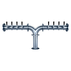 Micro Matic TT-Y-8KR-11 52-3/4 Inch Glycol Cooled Draft Beer Tower Countertop Stainless Steel with 8 Faucets