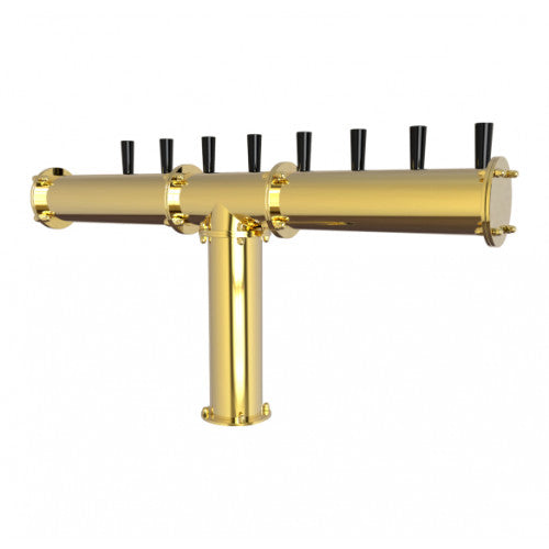8 Facuet Terra T Tower Gold Finish, Glycol, 304 Stainless Steel Construction