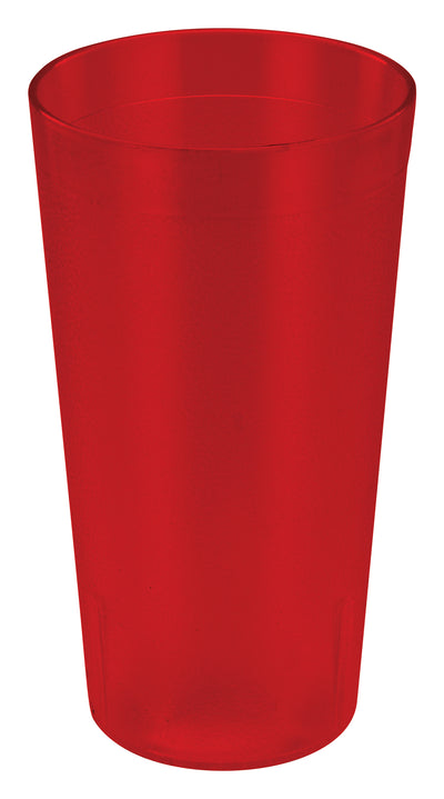Winco PTP-16R 16 Oz Red Pebbled Break-Resistant Plastic Tumbler
