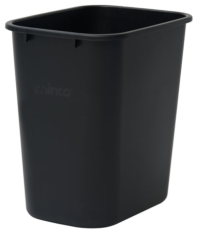 Winco PWR-28K 28 Quart Waste Basket - Rectangular LDPE Black Commercial Kitchen
