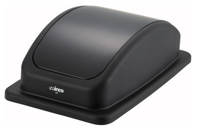 Winco PTCL-23K Cover Black Polypropylene Swing Lid for PTC-23K Trash Receptacles