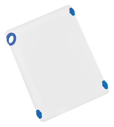 Winco CBN-1824BU 18 Inch Rectangular Cutting Board with Rubber Grip Hook Blue Co-polymer