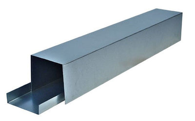 Air Duct Products 5632.444-26, 4 in x 4 in x 4 in 1-Piece Steel Line Set Cover Duct, 10 ft, Gray, 26 GA