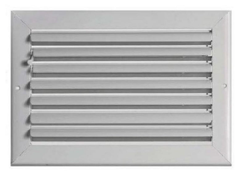 AirGuide CBHML1ME WH 08X06, 8x6 Curved Blade Air Register, White Aluminum Sidewall & Ceiling Air Vent