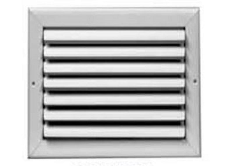 AirGuide CBHML1ME WH 10X08, 10x8 Curved Blade Air Register, White Aluminum Sidewall & Ceiling Air Vent
