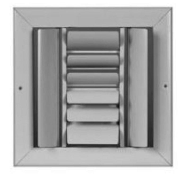 AirGuide CBOB4ME WH 08X08, 8x8 4-Way Curved Blade Ceiling Diffuser, White Aluminum Ceiling Air Vent