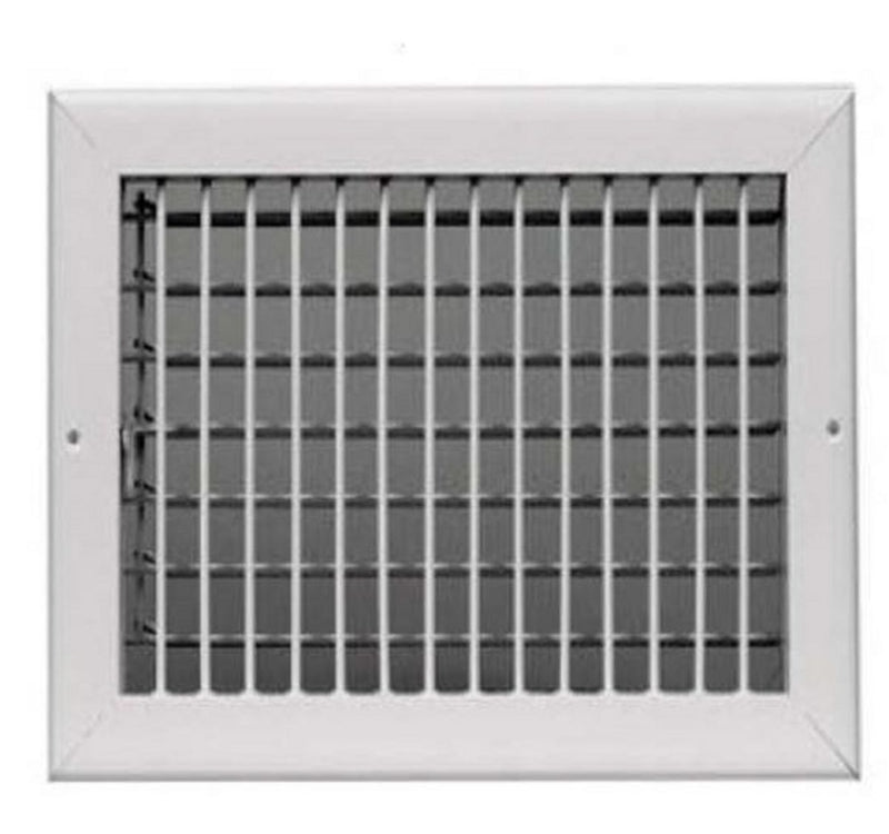 AirGuide VML WH 10X04, 10x4 Single Deflection Vertical Fin Air Register, White Aluminum Sidewall & Ceiling Air Vent with Multi-Shutter Damper