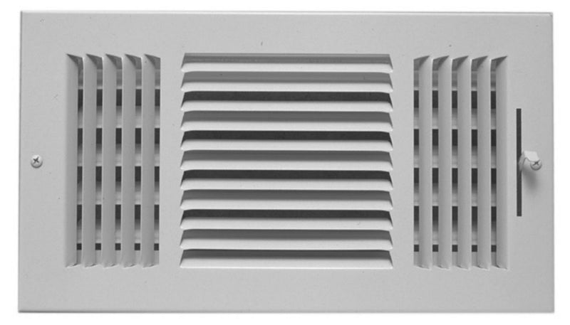 AirMate 01051406CW, 14x6 Air Register, White Steel Sidewall & Ceiling Air Vent