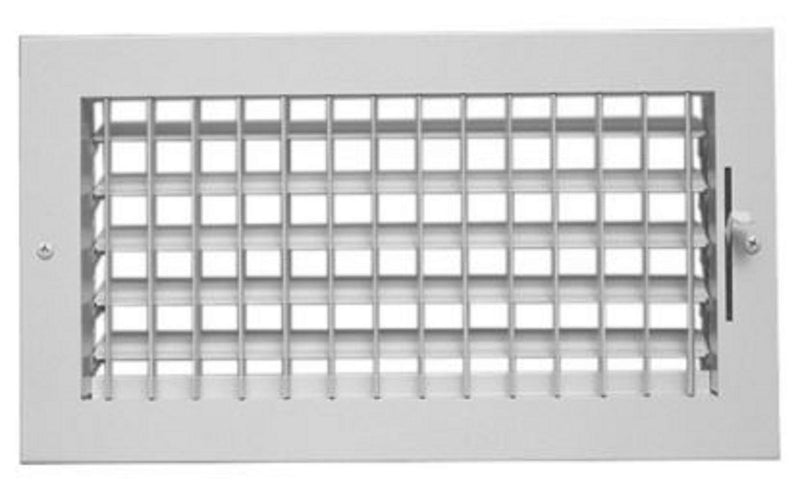 AirMate 01261206CW, 12x6 Single Deflection Air Register, White Steel Sidewall & Ceiling Air Vent with Multi-Shutter Damper