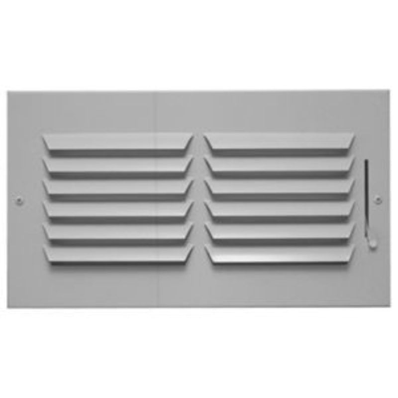 AirMate 03401006CW, 10x6 Air Register, White Steel Sidewall & Ceiling Air Vent with Multi-Shutter Damper