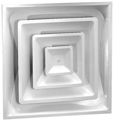 AirMate 03970006CW, 24x24 Ceiling Diffuser, White Steel Ceiling Air Vent