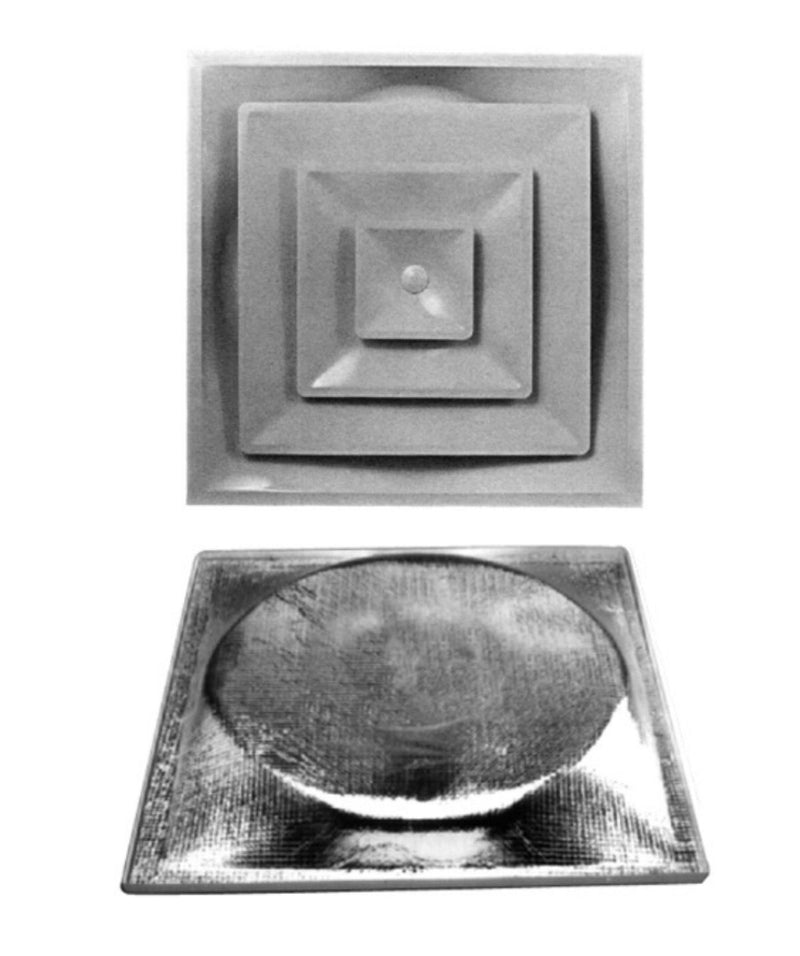 AirMate 03970014CW, 24x24 Ceiling Diffuser, 14 in Neck, White Steel Ceiling Air Vent