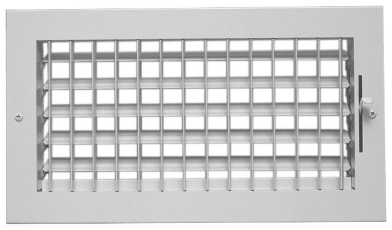 AirMate 01260804CW, 8x4 Single Deflection Air Register, White Steel Sidewall & Ceiling Air Vent with Multi-Shutter Damper