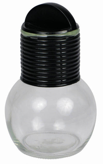 Winco GHT-10 10 Oz Hottle Decanter with Black Plastic Lid Glass