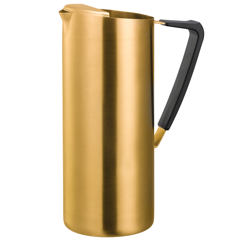 Slim 1.9-Liter Stainless Water Pitcher with Ice Guard in Vintage Gold