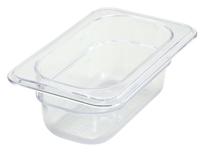 Winco SP7902 6-7/8 Inch Clear Poly-Ware Food Pan 1/9 Size Break-Resistant