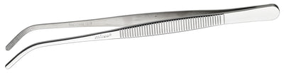 Winco TTG-8C 8 Inch Curved Tweezer Tongs Stainless Steel Dishwasher Safe