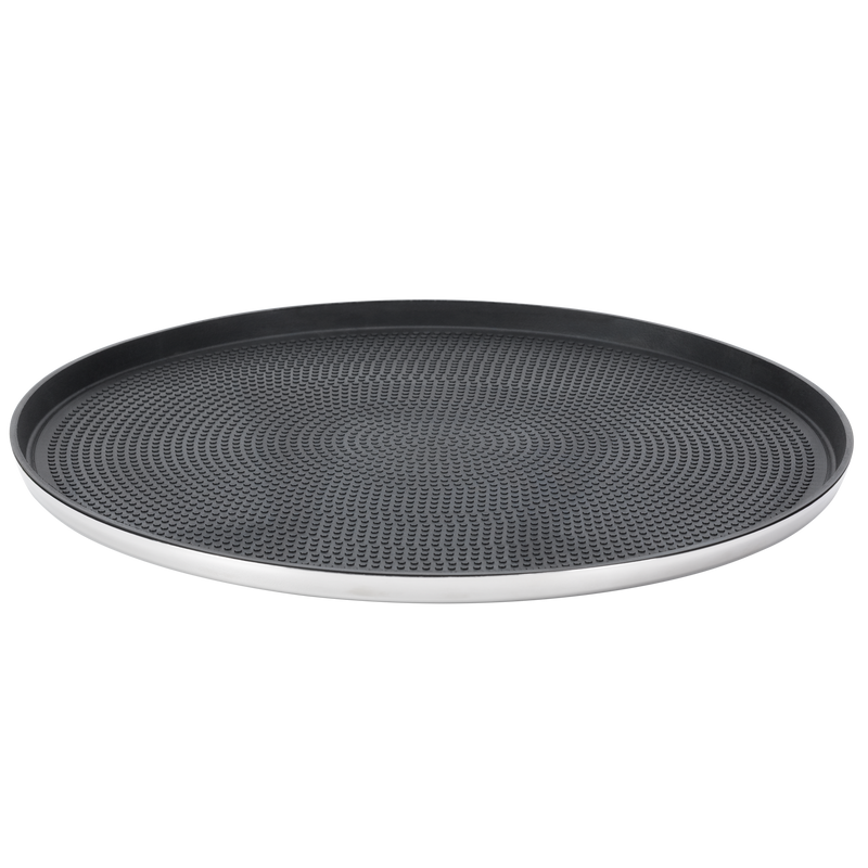 Modern Edge Large 14" Round Serving Tray in Polished Stainless