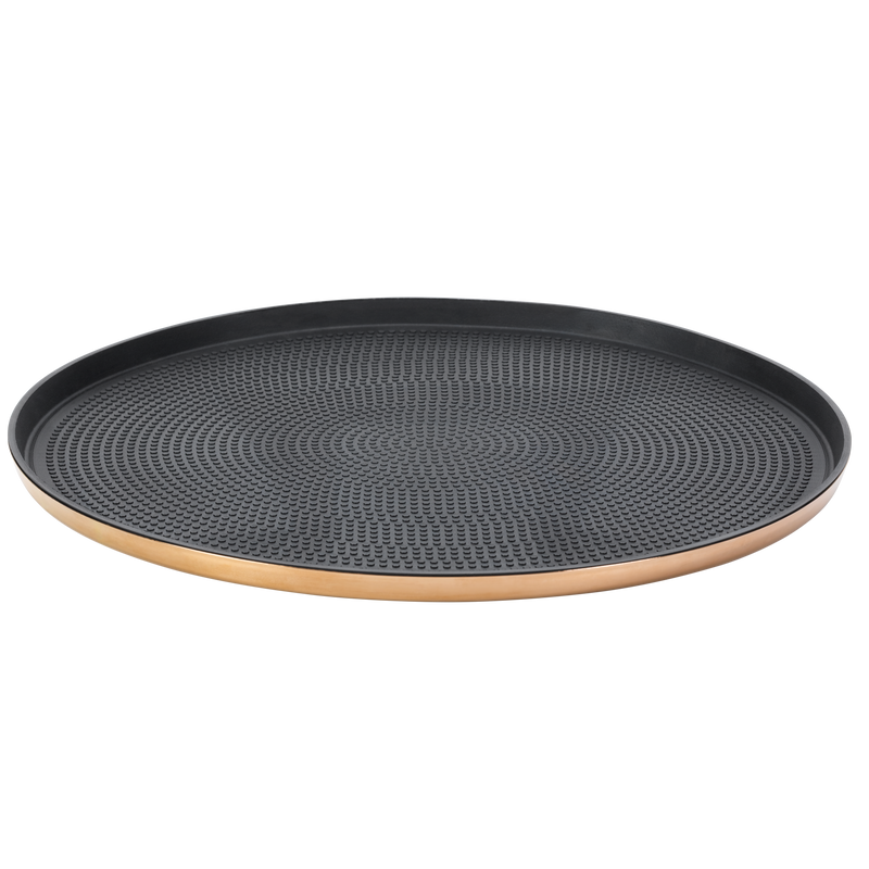 Modern Edge Large 14" Round Serving Tray in Rose Gold