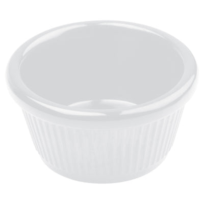 Winco RFM-1W 1-1/2 Oz Fluted Ramekin Heat Resistant Dishwasher Safe Melamine White