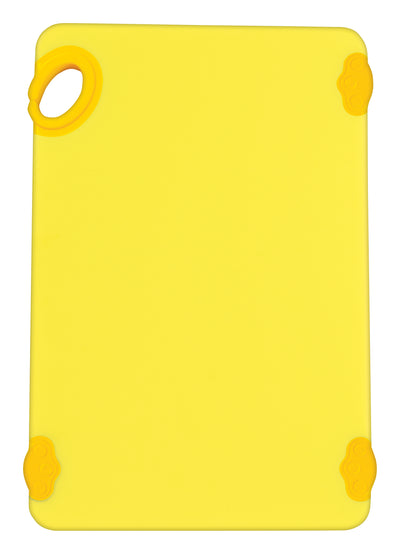 Winco CBK-1218YL 12 Inch x 18 Inch Rectangular Cutting Board with Rubber Grip Yellow Co-Polymer